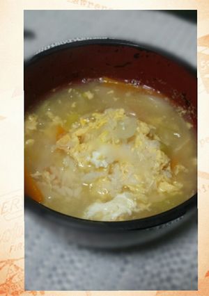 風邪も吹き飛ぶネギと玉子の雑炊♪-レシピのメイン写真