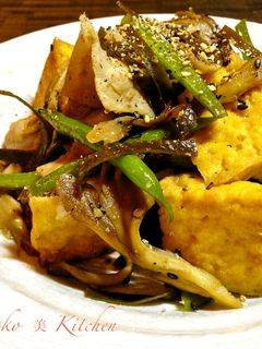 昆布入り☆厚揚げと舞茸の醤油炒め-レシピのメイン写真