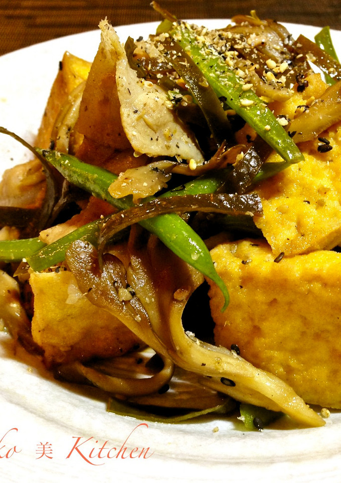 昆布入り☆厚揚げと舞茸の醤油炒め-レシピのメイン写真