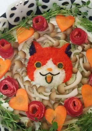ジバニャンのみぞれ鍋♪バレンタイン仕様♪-レシピのメイン写真
