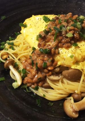 ＊とろふわオム納豆パスタ＊-レシピのメイン写真