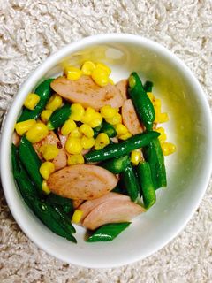 いんげんとソーセージバター炒め-レシピのメイン写真