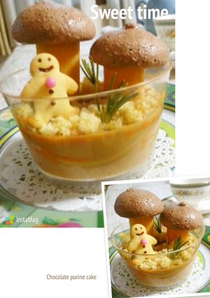きのこのこのこカラメルチョコプリン-レシピのメイン写真