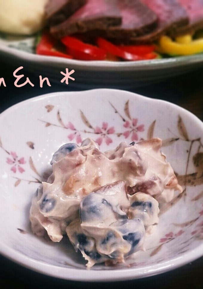 黒豆と干し柿のマスカルポーネ和え♪-レシピのメイン写真
