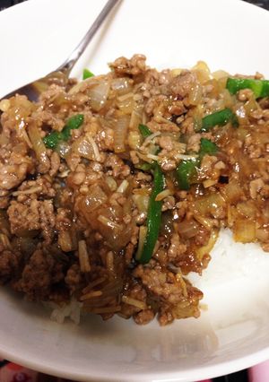 簡単ひき肉餡（丼）-レシピのメイン写真