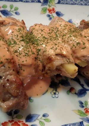 オーロラソースで♪豚しゃぶ肉のポテト巻き-レシピのメイン写真