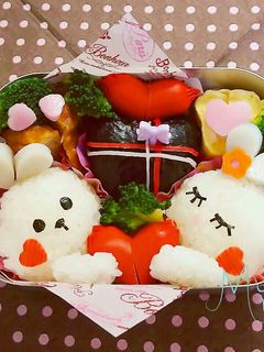 ラブラブうさぎちゃん⭐キャラ弁-レシピのメイン写真