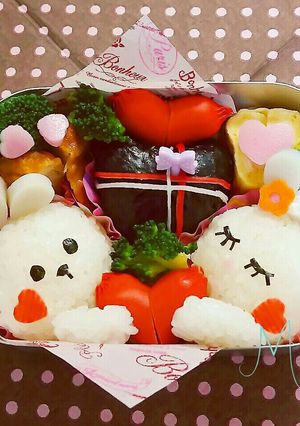 ラブラブうさぎちゃん⭐キャラ弁-レシピのメイン写真