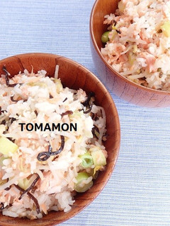 簡単✿鮭・ねぎ・塩昆布・もやし混ぜご飯-レシピのメイン写真