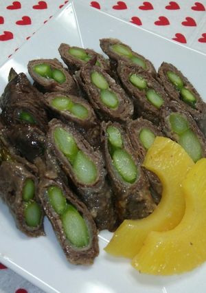 美味しすぎ！アスパラ巻きのパイン煮☆-レシピのメイン写真