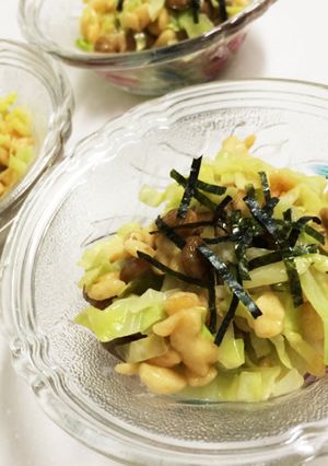 忙しい朝にも！納豆キャベツのまぜまぜ小鉢-レシピのメイン写真