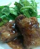 豚ロース薄切り大根巻き巻き♪すき焼き味