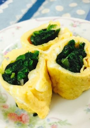 ほうれん草入り卵焼き-レシピのメイン写真