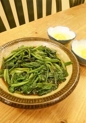 簡単新感覚♪溶き卵でほうれん草すき焼き風-レシピのメイン写真