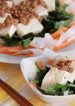 【ネバネバ】わかめと豆腐の納豆サラダ-レシピのメイン写真