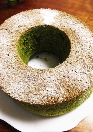 オイル無しの抹茶シフォンケーキ-レシピのメイン写真