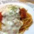 トマトパスタ・クリームチーズソースかけ