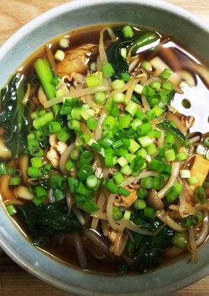 もやしと豚コマで困った時のお助けうどん-レシピのメイン写真
