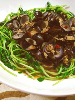 しじみと豆苗の醤油にんにく炒め-レシピのメイン写真