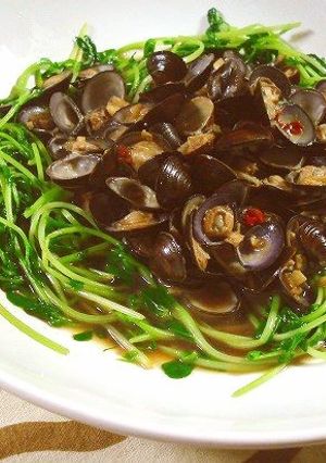 しじみと豆苗の醤油にんにく炒め-レシピのメイン写真