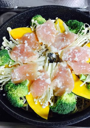 残り野菜で 蒸し野菜 (フライパンで)-レシピのメイン写真
