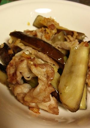 簡単！茄子と豚肉のにんにく塩炒め-レシピのメイン写真