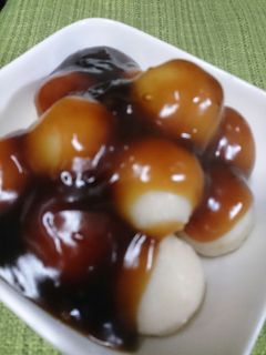 みたらしだんごのあんをレンジでチン!-レシピのメイン写真