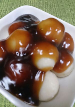 みたらしだんごのあんをレンジでチン！-レシピのメイン写真