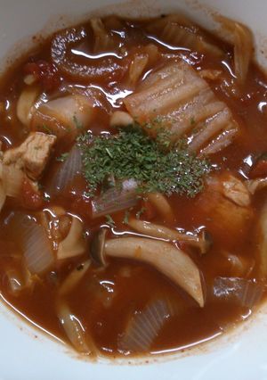 簡単 豚 白菜 きのこの トマト煮込み♪-レシピのメイン写真