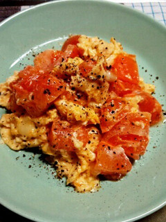 トマトのたまご炒め(バジル風味)-レシピのメイン写真
