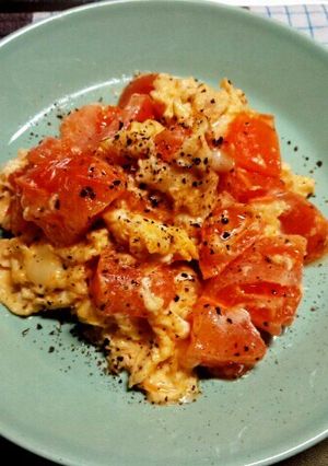 トマトのたまご炒め（バジル風味）-レシピのメイン写真
