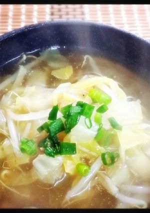 白菜とショウガの 身体ぽかぽかスープ♪-レシピのメイン写真