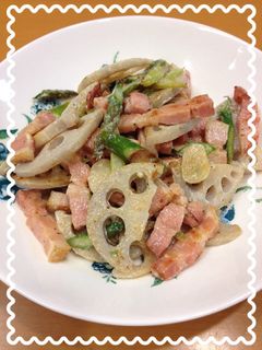☆アスパラれんこんガーリックマヨ炒め☆-レシピのメイン写真