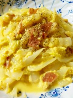 白菜のカルボナーラ風-レシピのメイン写真