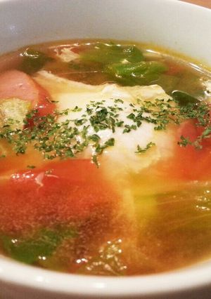 温玉とトマトとレタスのシャキシャキスープ-レシピのメイン写真