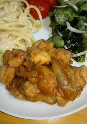 簡単♪鶏ももコロコロテリテリ生姜焼き♪-レシピのメイン写真
