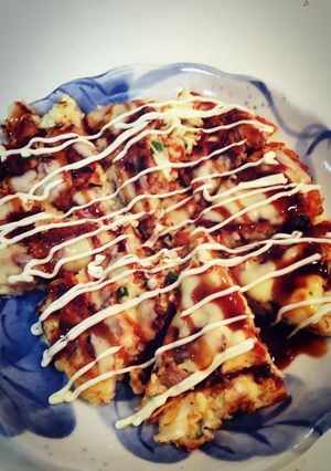 米粉と長芋のふわふわお好み焼き♪-レシピのメイン写真
