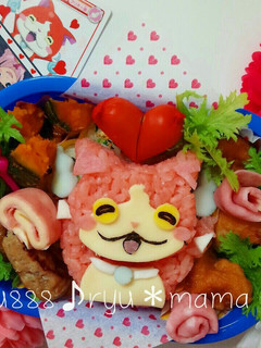 キャラ弁♡ジバニャンのバレンタインお弁当-レシピのメイン写真