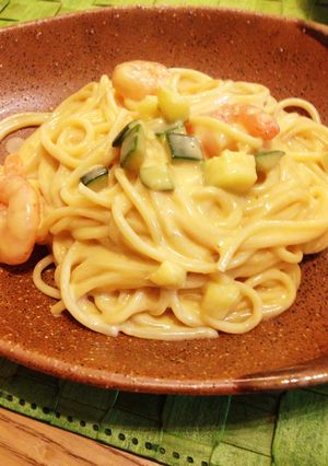 超簡単♪混ぜるだけ！海老クリームパスタ-レシピのメイン写真