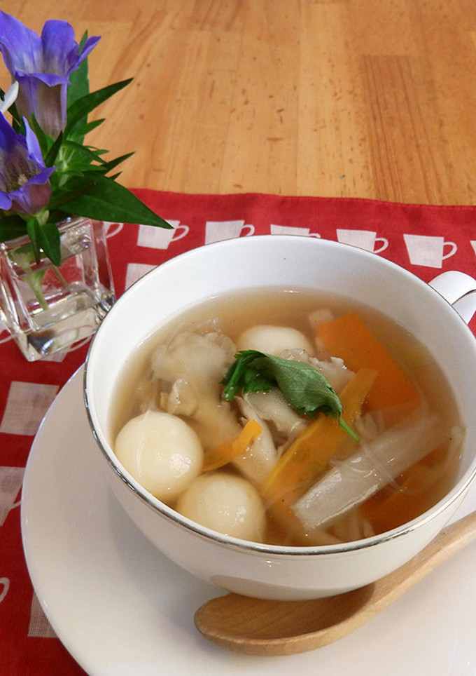 豆腐の白玉だんごときのこのスープ-レシピのメイン写真