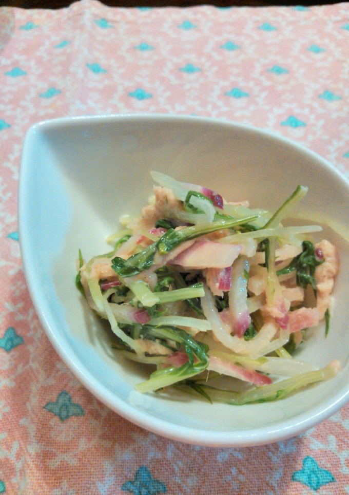 簡単！旨すぎな水菜とツナの和え物-レシピのメイン写真