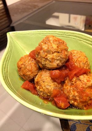 チーズインミートボールのトマト煮込み-レシピのメイン写真