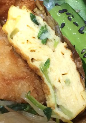 【お弁当】豆苗入り卵焼き-レシピのメイン写真