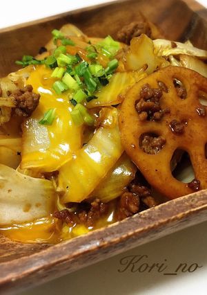 簡単すぎて〜白菜とレンコンの甘辛みそ炒め-レシピのメイン写真