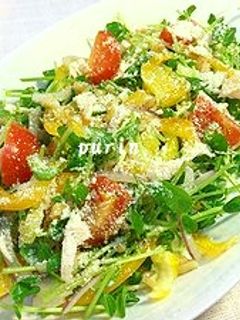 豆苗とささ身のイタリアンサラダ-レシピのメイン写真