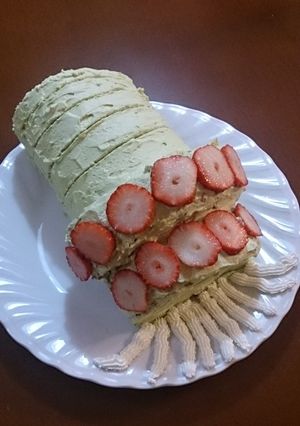超簡単！ロールケーキで怒りのオウム-レシピのメイン写真