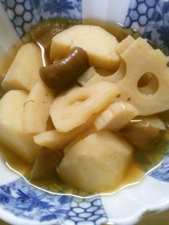 簡単! 和食 蓮根 里芋 椎茸の 煮物!-レシピのメイン写真