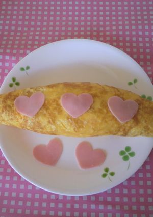 簡単オムライス♡バレンタインに-レシピのメイン写真