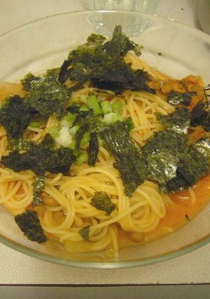 簡単キム納豆スープスパ-レシピのメイン写真