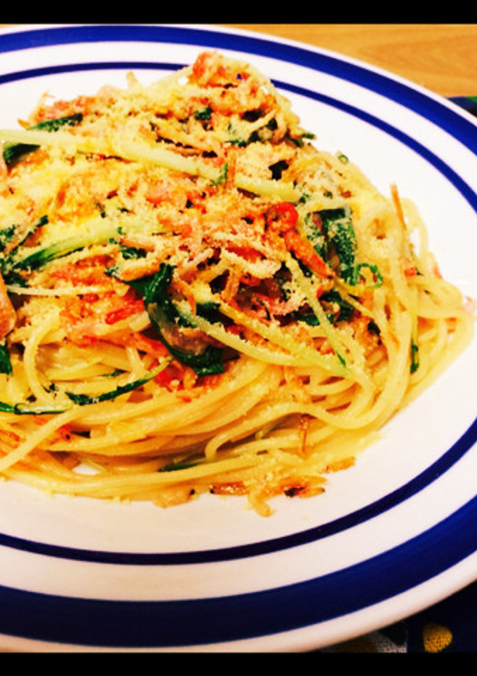 桜エビと水菜の和風パスタ-レシピのメイン写真
